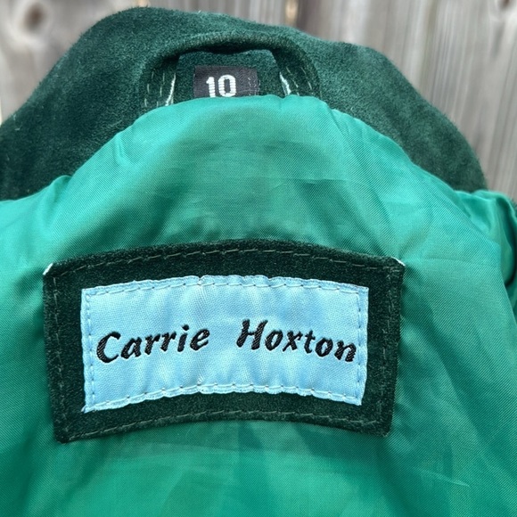 Carrie Hoxton ‘Brando’ green suede moto jacket, size 10UK (6US) - Picture 9 of 12